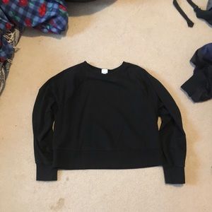 black cropped crewneck